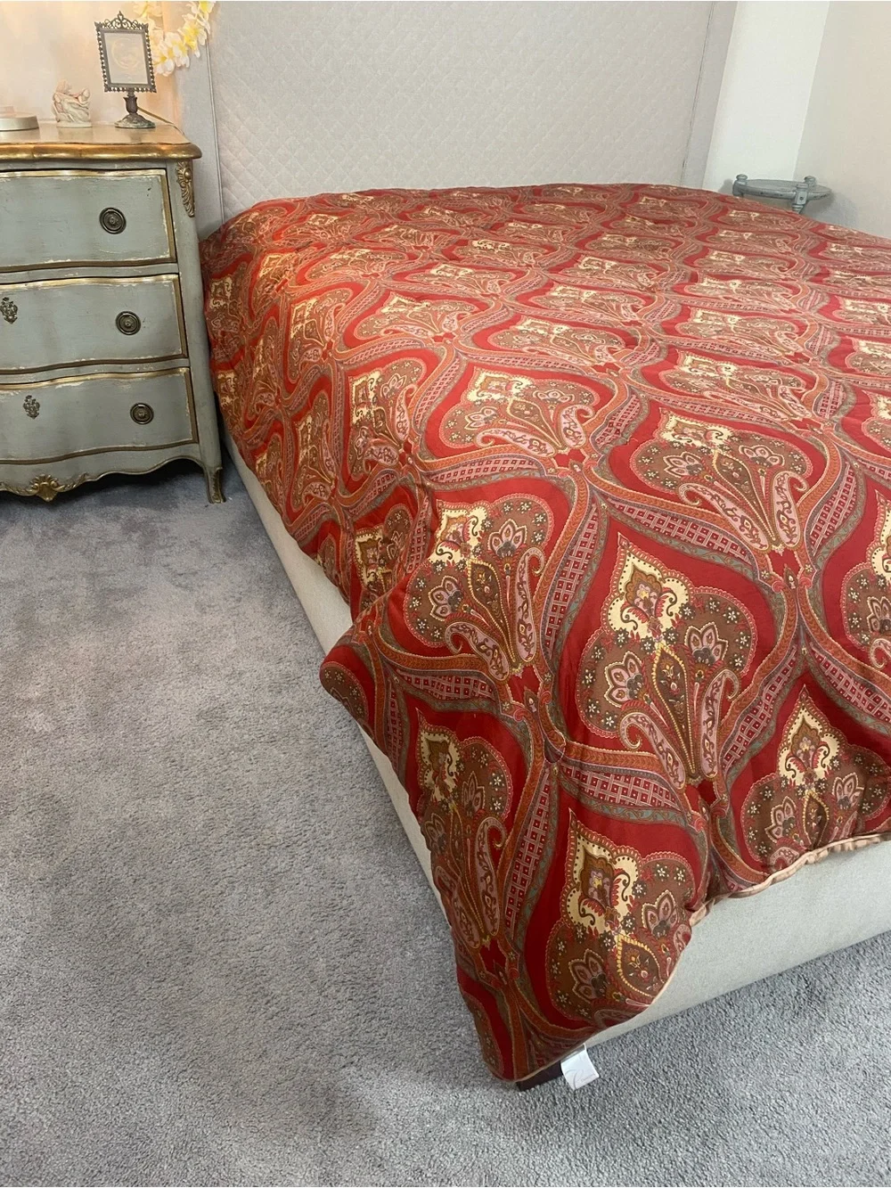 Charisma Red Paisley Comforter with Gold and Brown Accents Queen